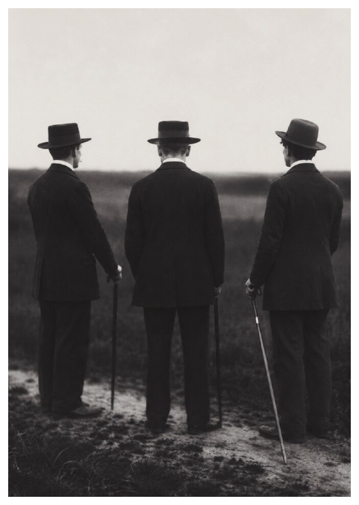 Invented view of the same photograph from behind