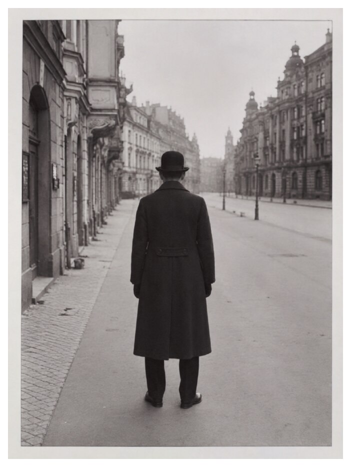 Invented view of the same photograph from behind