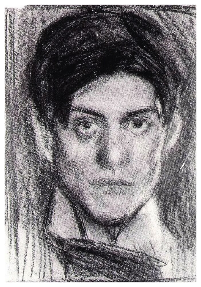 Pablo Picasso, self-portrait drawing, 1900